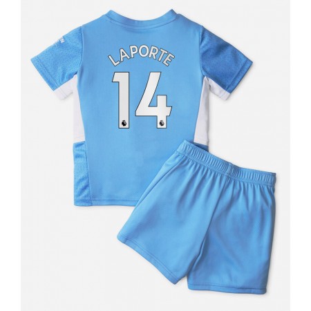 Billiga Fotbollströjor Manchester City Aymeric Laporte 14 Barn Hemma tröja 2021/22 Kortärmad 